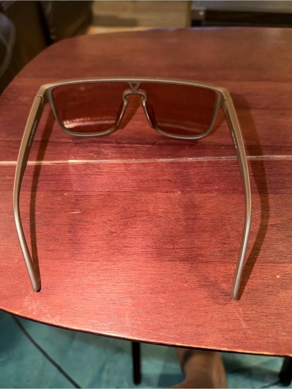 Louis Vuitton Brown Monogram Shield Sunglasses with Logo-Print Lens